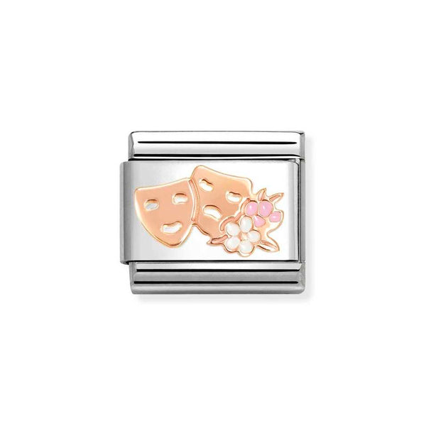 Nomination Classic Link Theatre Masks Charm in Rose Gold