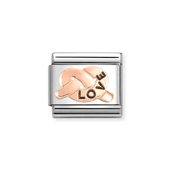 Nomination Classic Link Love Promises Knot Charm in Rose Gold