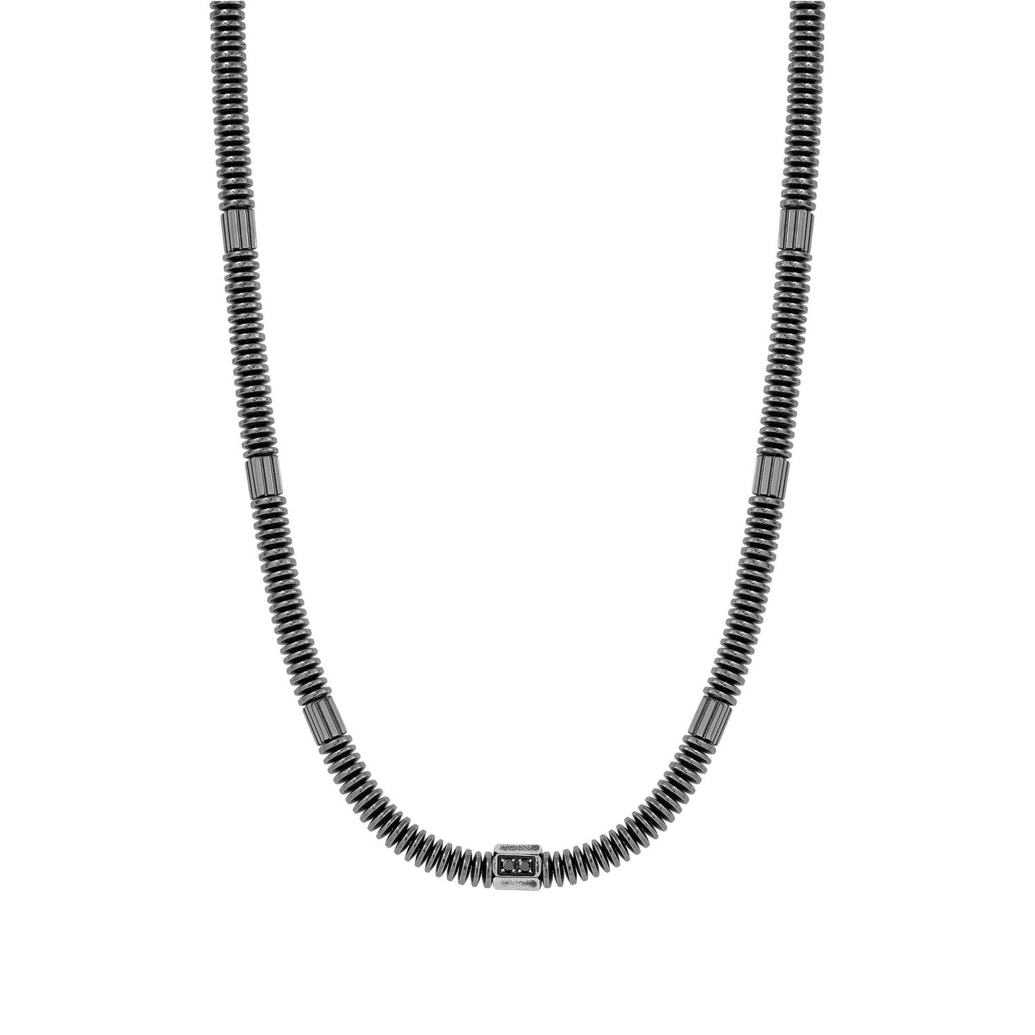 Nomination B-Yond Hyper Edition Black Steel Necklace with CZ