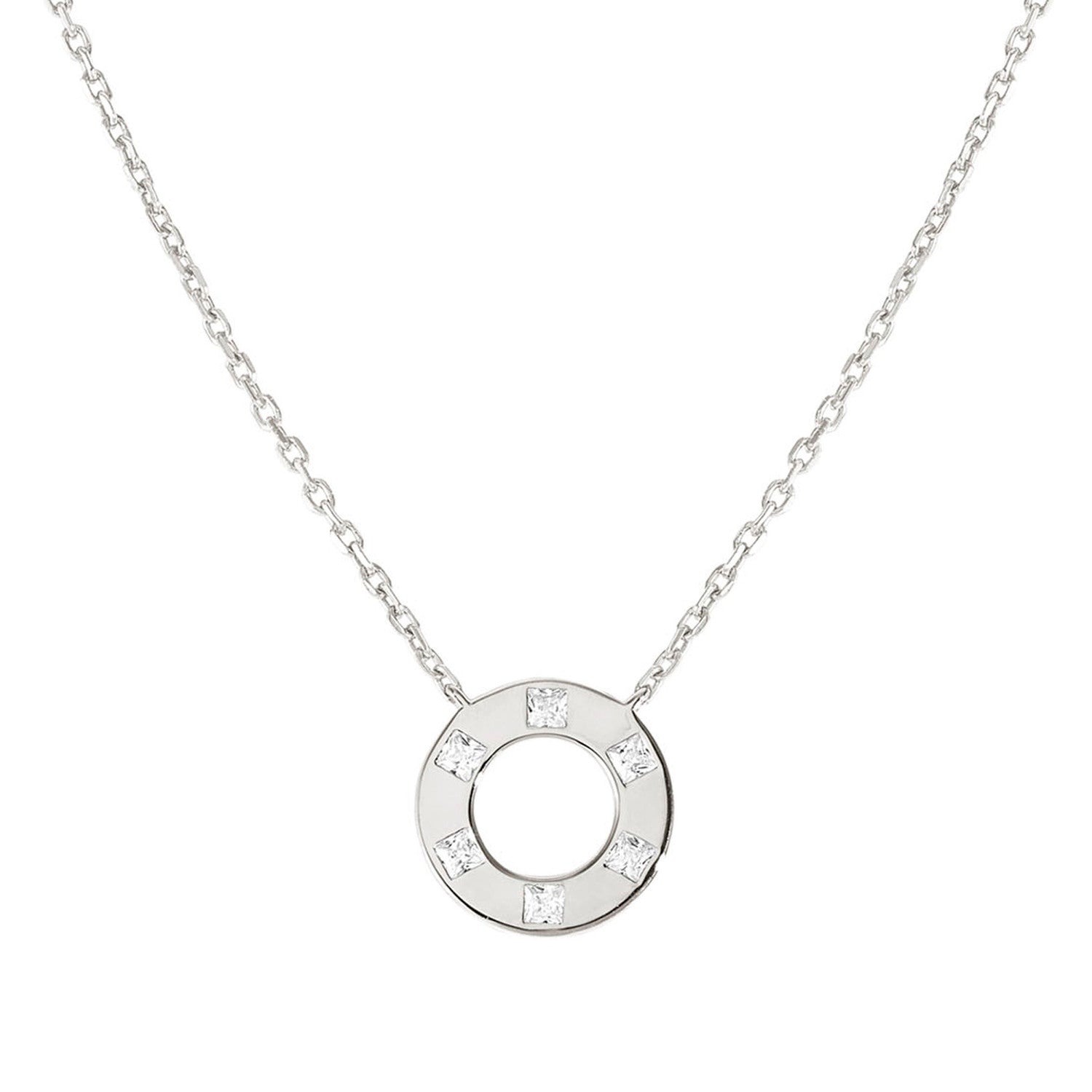 Nomination Carismatica Circle Necklace in Silver with White CZ