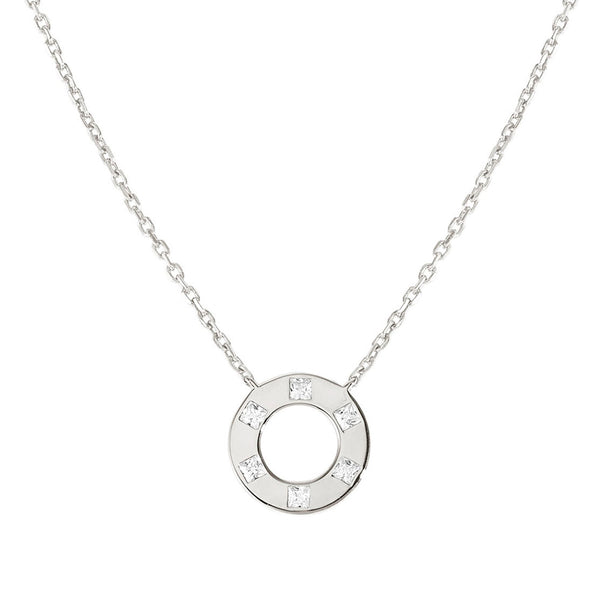 Nomination Carismatica Circle Necklace in Silver with White CZ