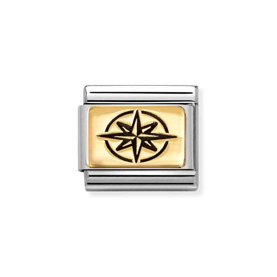 Nomination Classic Link Wind Rose Charm in Gold