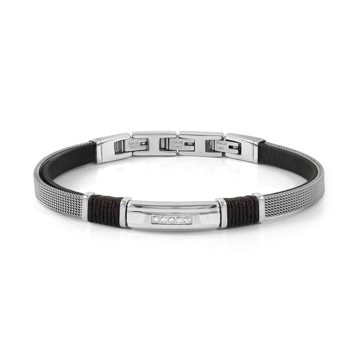 Nomination SealLover Bracelet 5 CZ and Eco Leather Strap