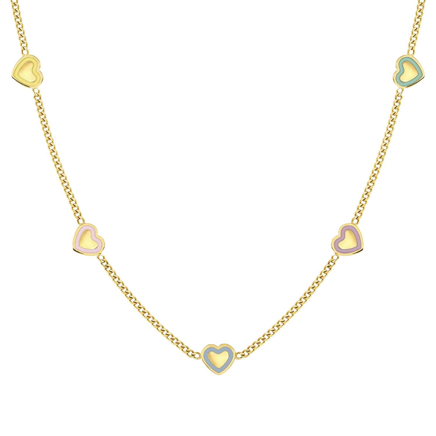 Nomination Fairy Icons Multi Hearts Necklace gold