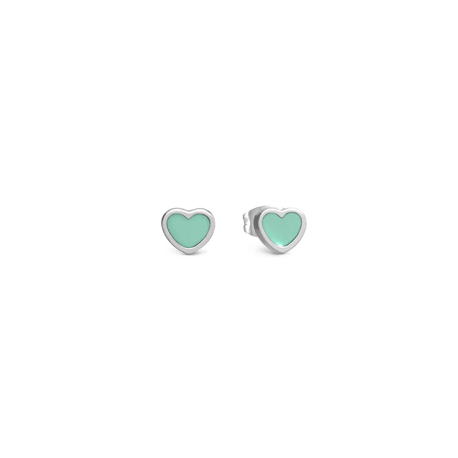 Nomination Emosfere Stainless Steel Heart Stud Earrings green