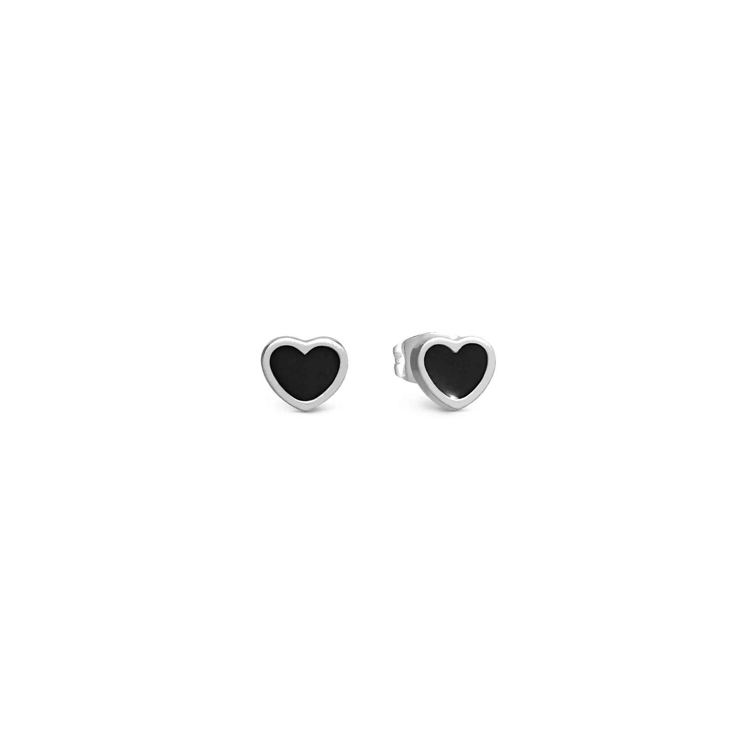 Nomination Emosfere Stainless Steel Heart Stud Earrings black