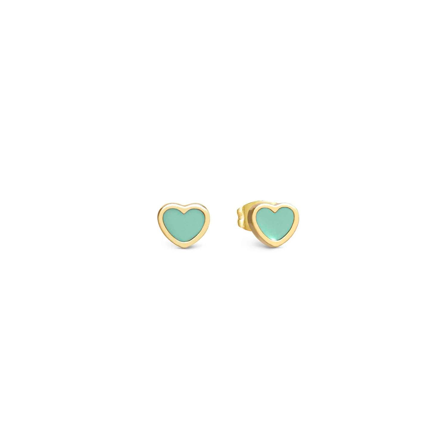 Nomination Emosfere Stainless Steel Heart Stud Earring Gold Finish green