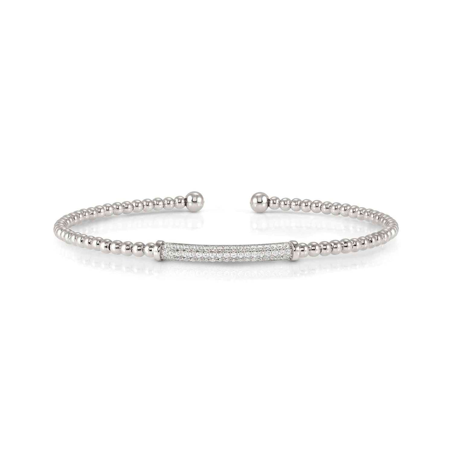 Nomination Fashion Era Bangle with Cubic Zirconia Bar silver