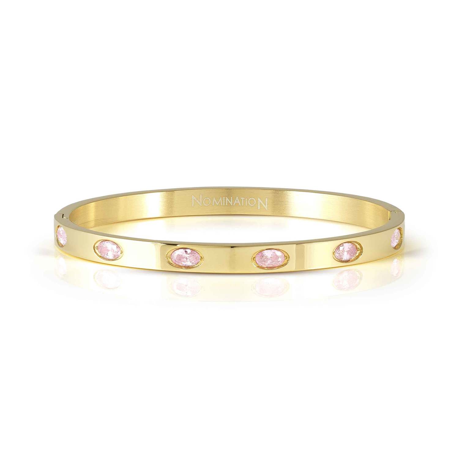 Nomination Pretty Bangles Yellow Gold PVD with pink Stones