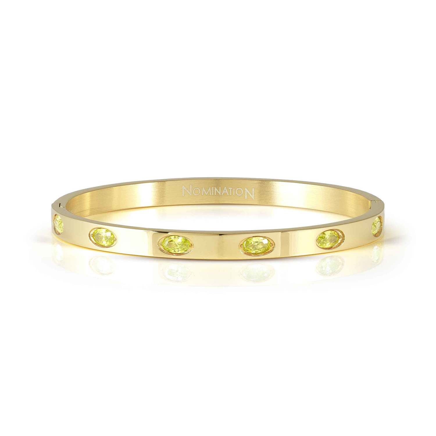 Nomination Pretty Bangles Yellow Gold PVD with green Stones