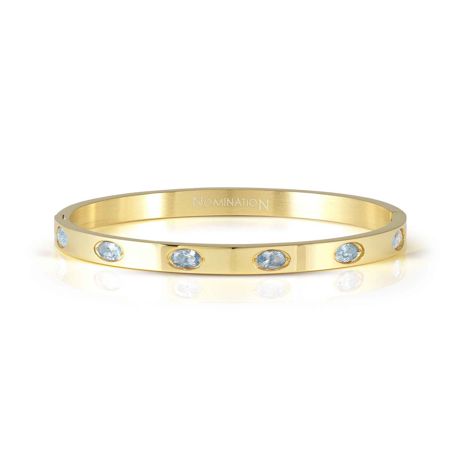 Nomination Pretty Bangles Yellow Gold PVD with blue Stones