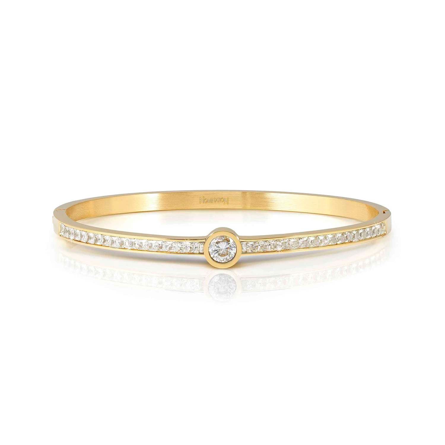 Nomination Pretty Bangles Yellow Gold PVD with White & Coloured Stones