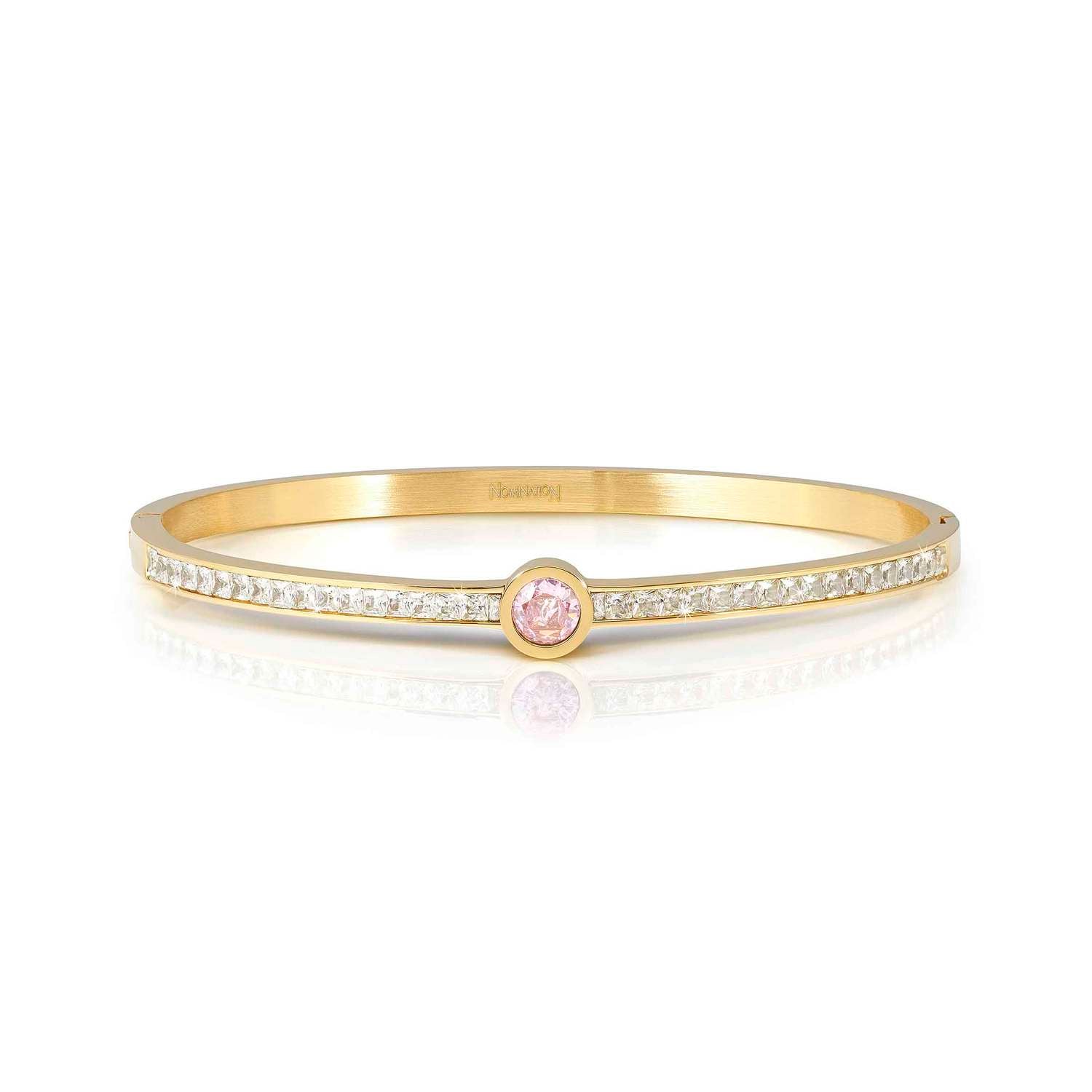 Nomination Pretty Bangles Yellow Gold PVD with White & Coloured Stones