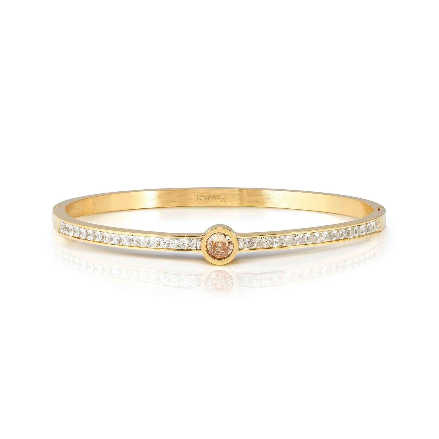 Nomination Pretty Bangles Yellow Gold PVD with White & Coloured Stones