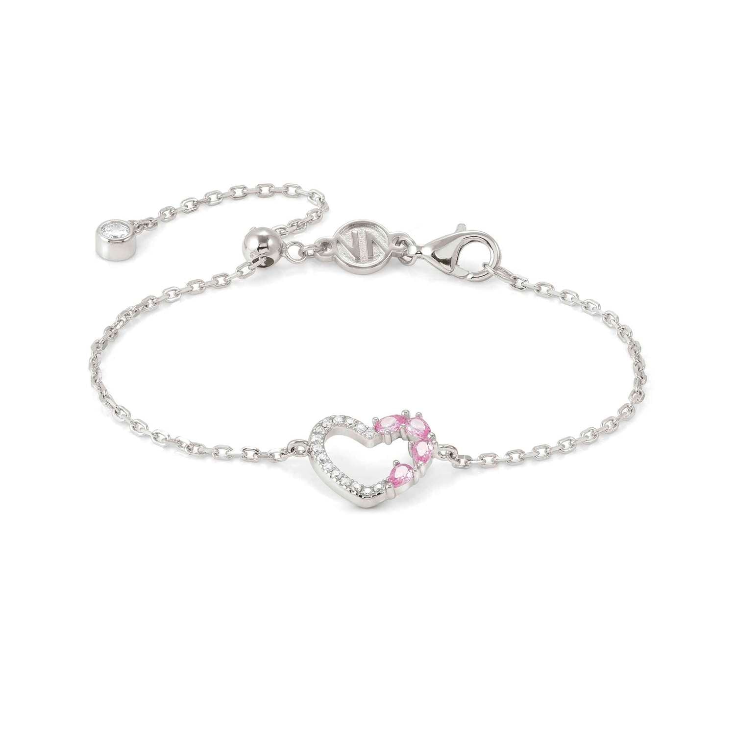 Nomination Shine Me Up Heart Bracelet with pink CZ