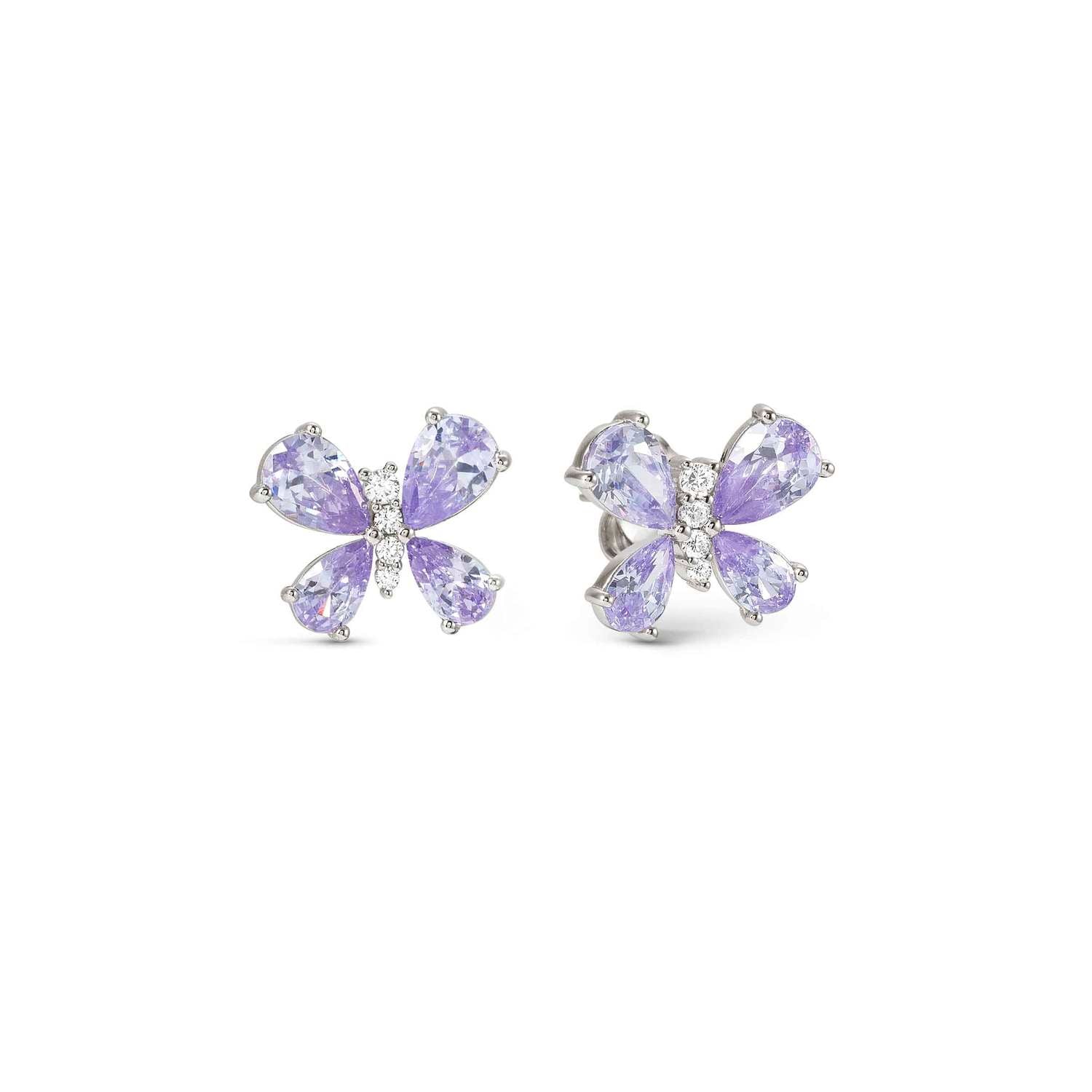 Nomination Shine Me Up Butterfly Earrings with lilac CZ