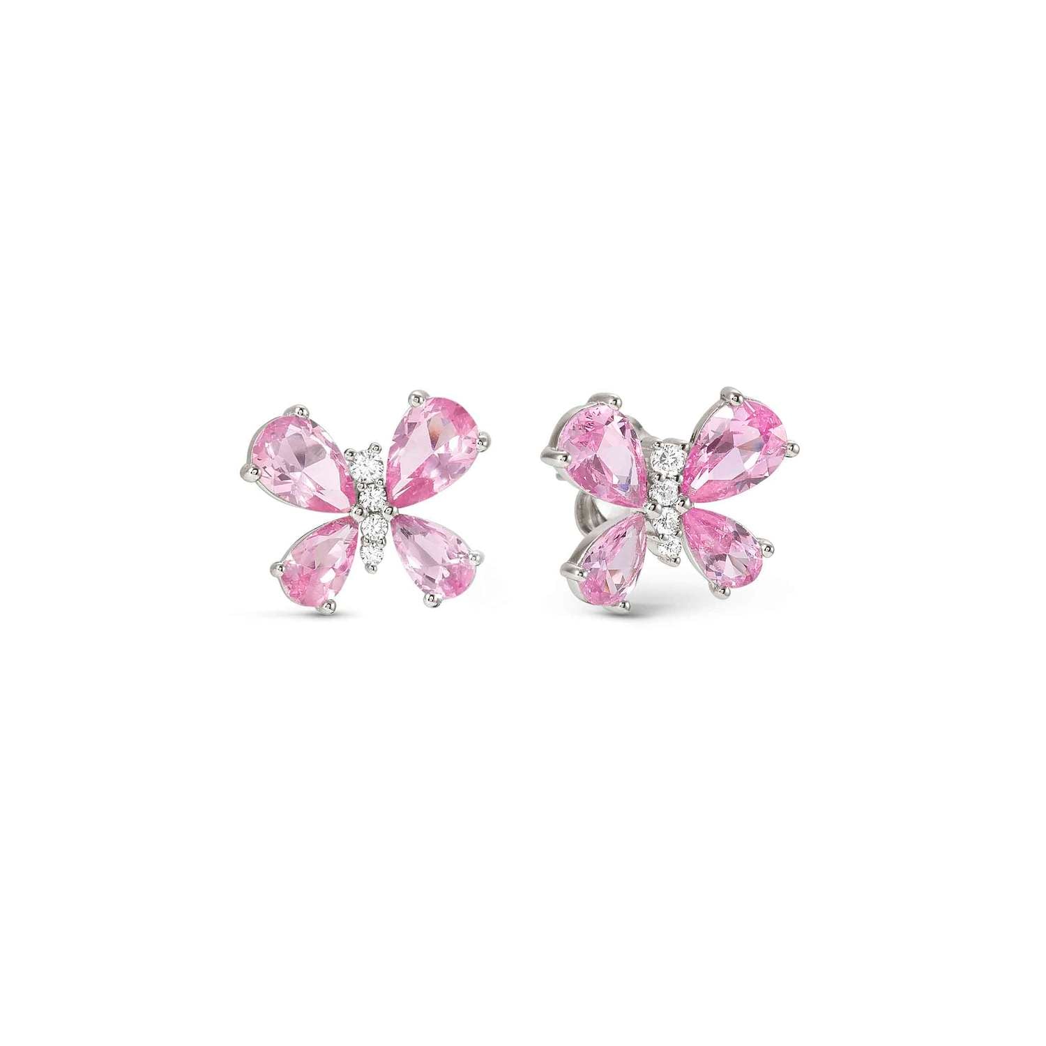 Nomination Shine Me Up Butterfly Earrings with pink CZ