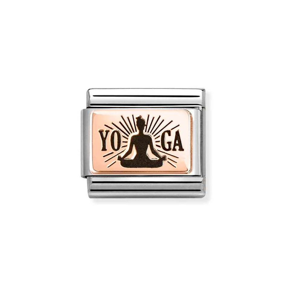 Nomination Classic Link Yoga Lotus Charm in Rose Gold