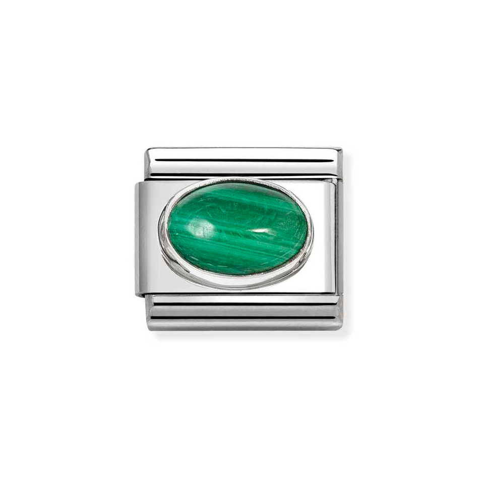 Nomination Classic Malachite Stone Charm in Silver