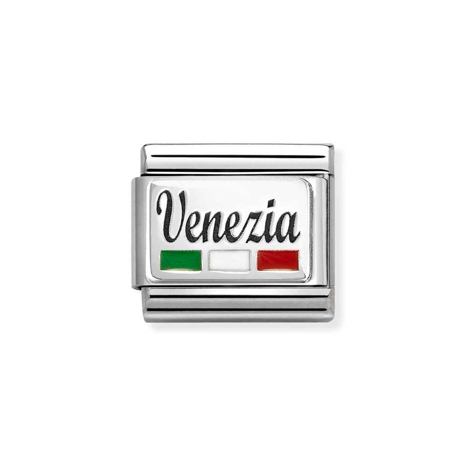 Nomination Classic Link Venice with Flag Charm in Silver