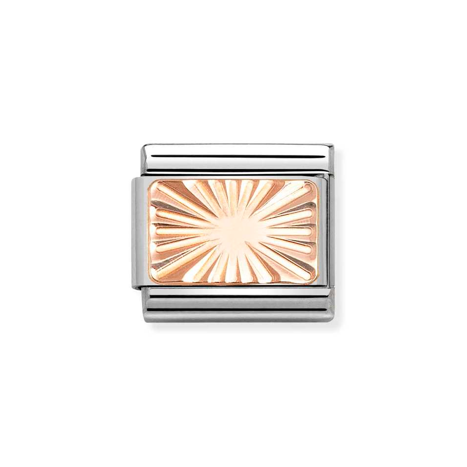 Nomination Classic Link Etched Detail Plate in Rose Gold