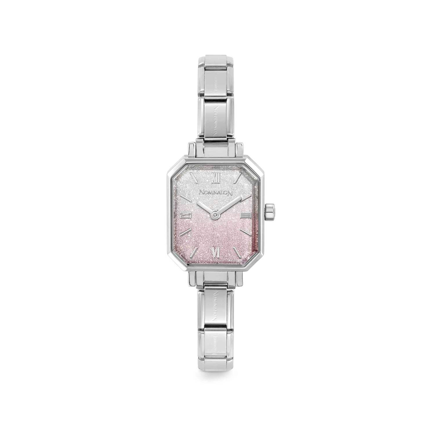Nomination Paris Watch Fade Glitter Pink and Silver in Steel