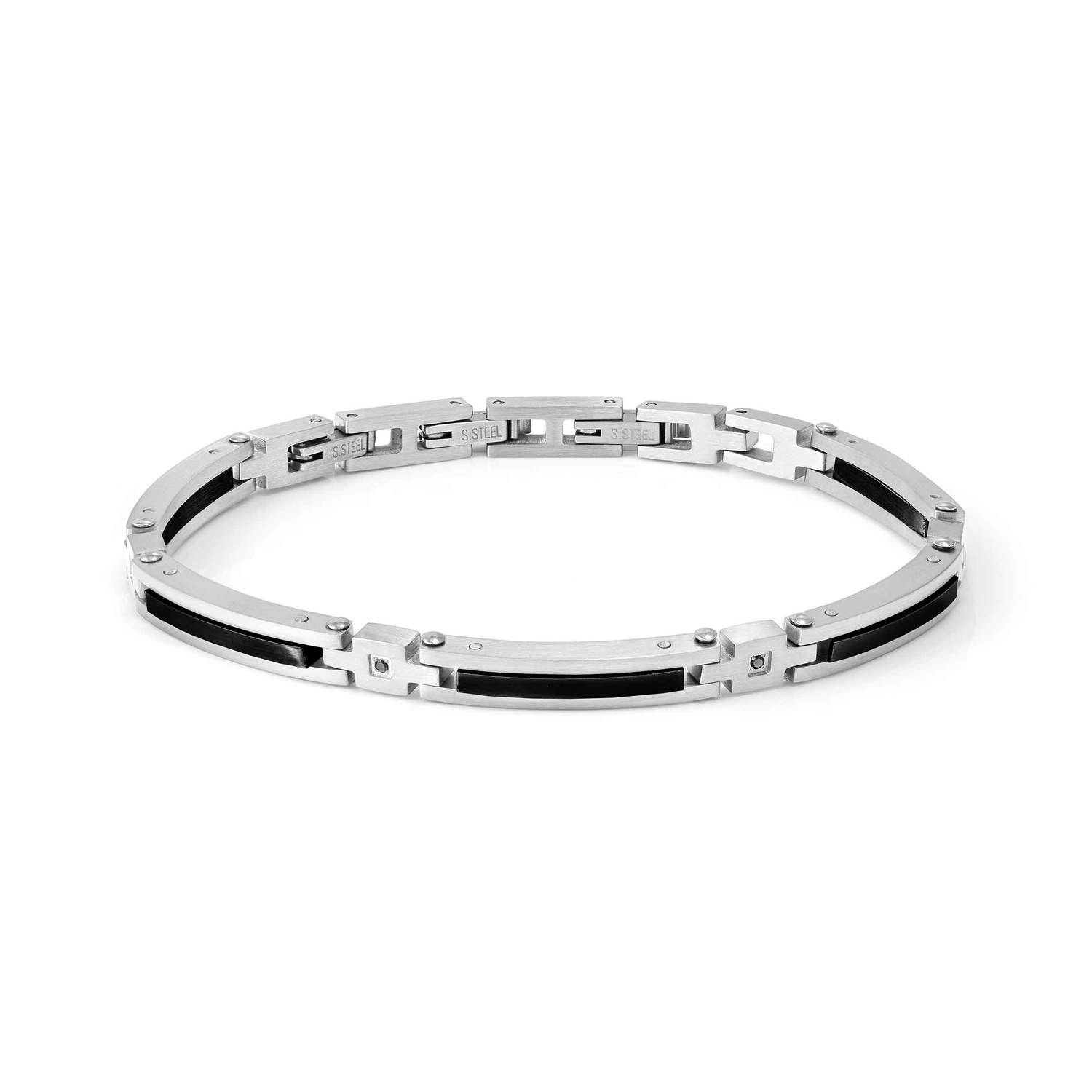 Nomination Strong Diamond Geometric Bracelet with 4 black Diamonds