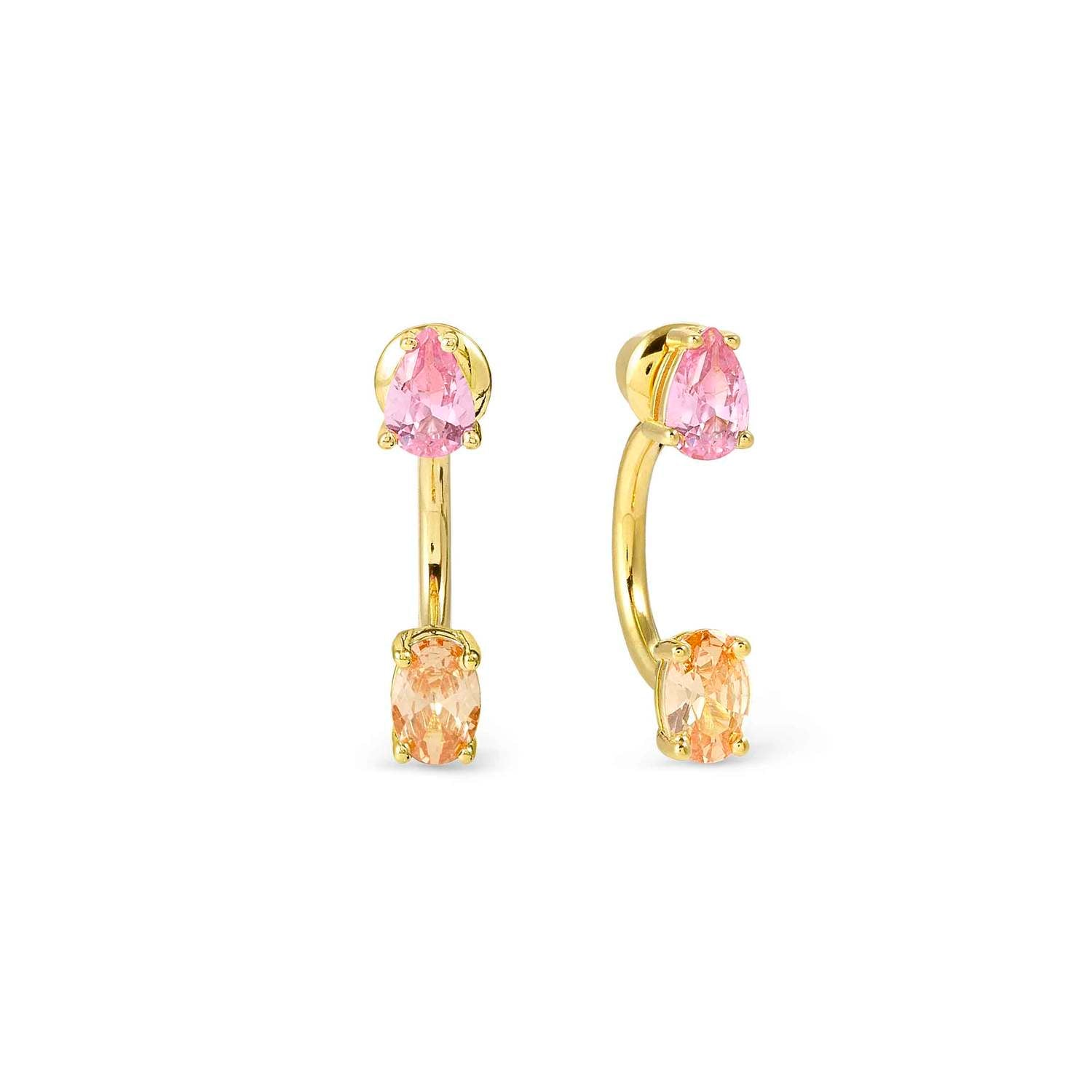 Nomination Colour Wave Aurora Edition CZ Ear Jacket Earring Gold Finish mixed