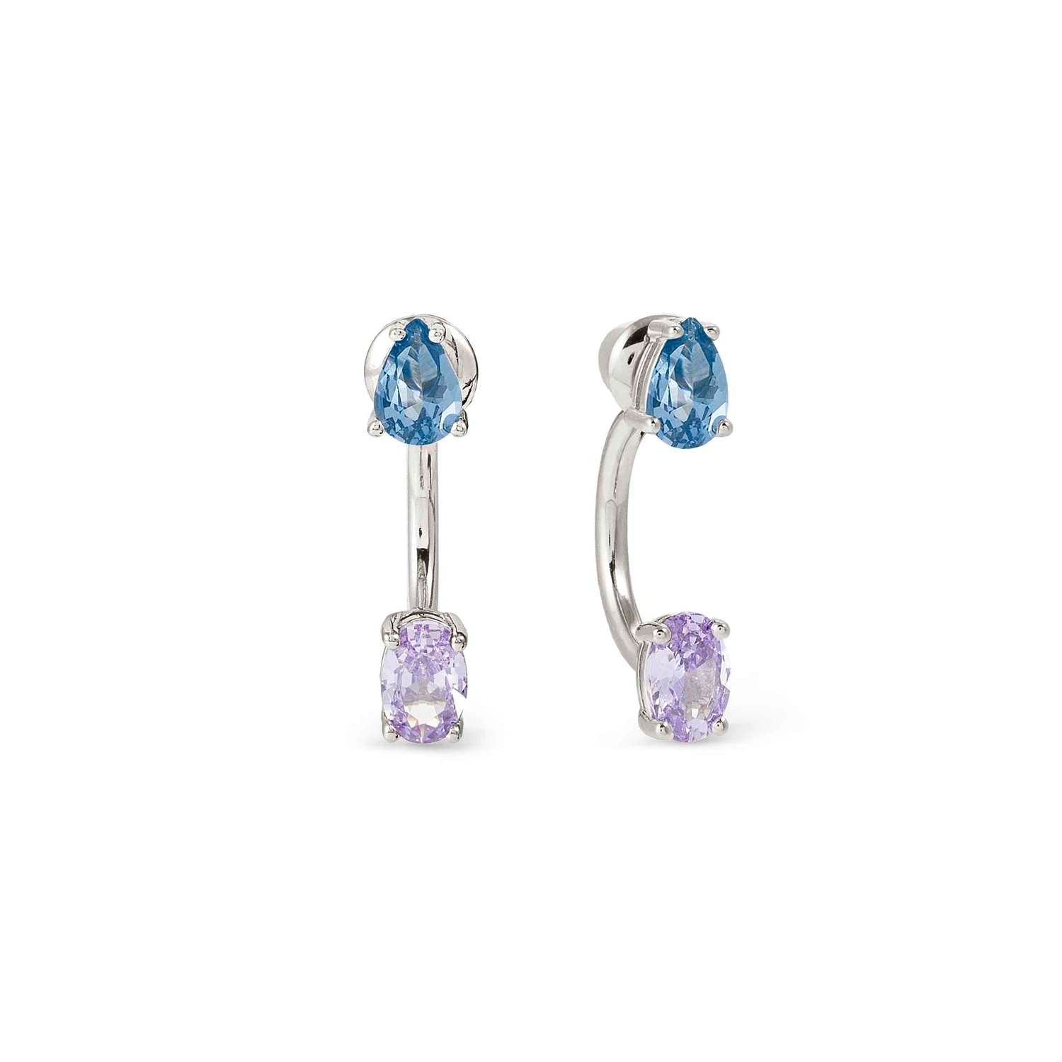 Nomination Colour Wave Aurora Edition CZ Ear Jacket Earring Silver Finish mixed