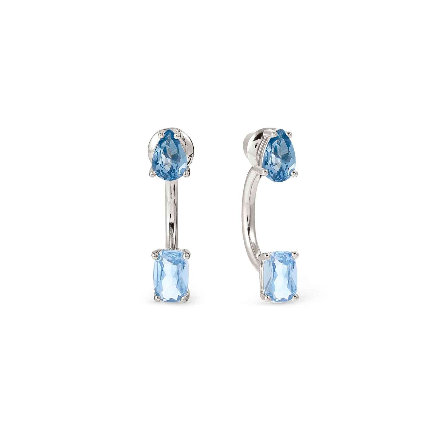 Nomination Colour Wave Aurora Edition CZ Ear Jacket Earring Silver Finish blue