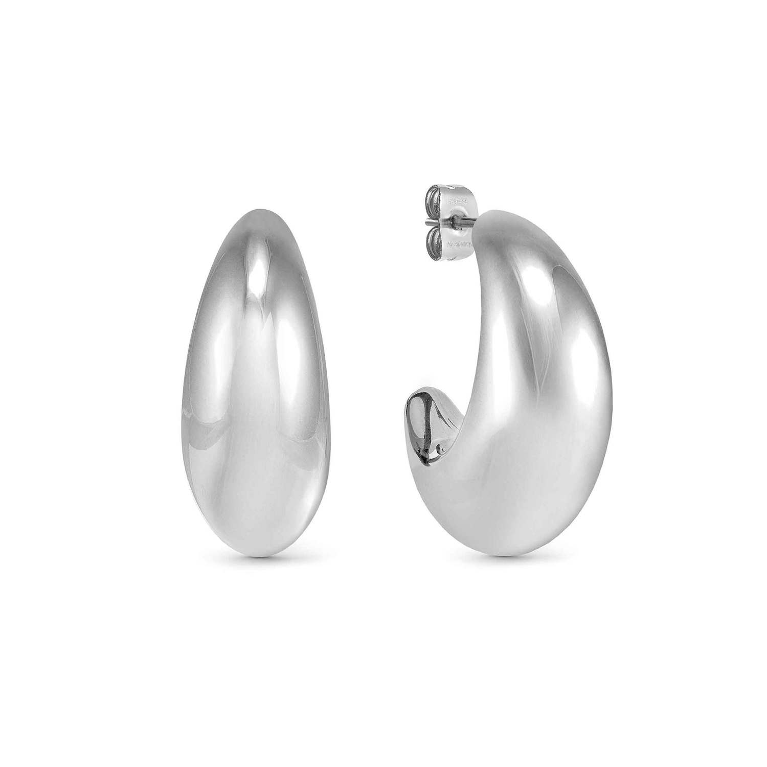 Nomination Ecclettica Large Moon Hoop Earrings silver finish