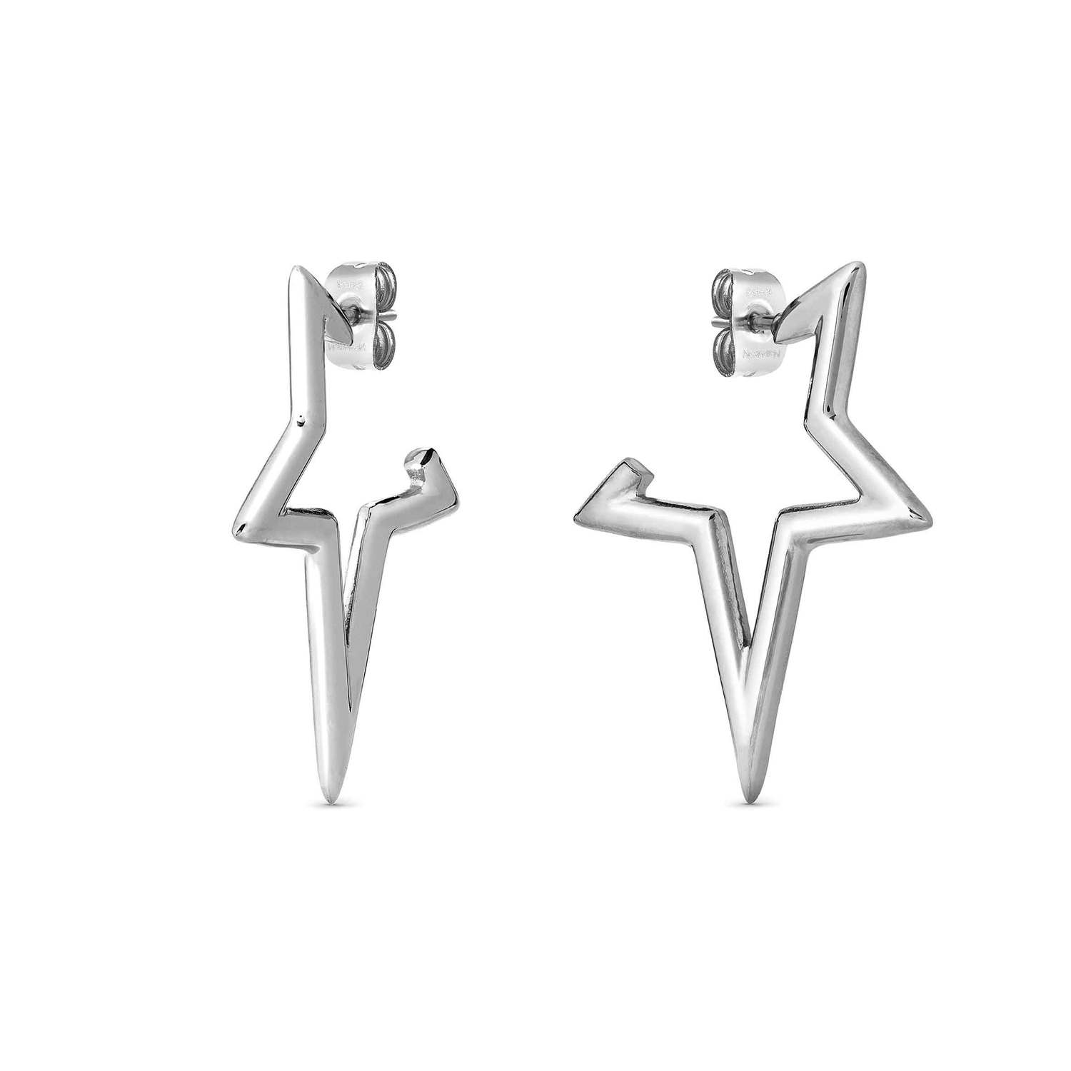 Nomination Ecclettica Star Hoop Earrings silver finish