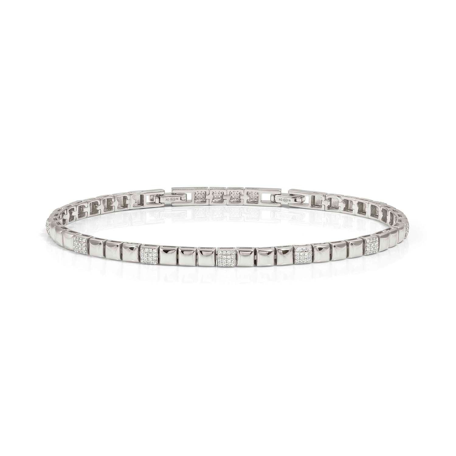 Nomination Enigmatic Shine Square Pavé Bracelet silver
