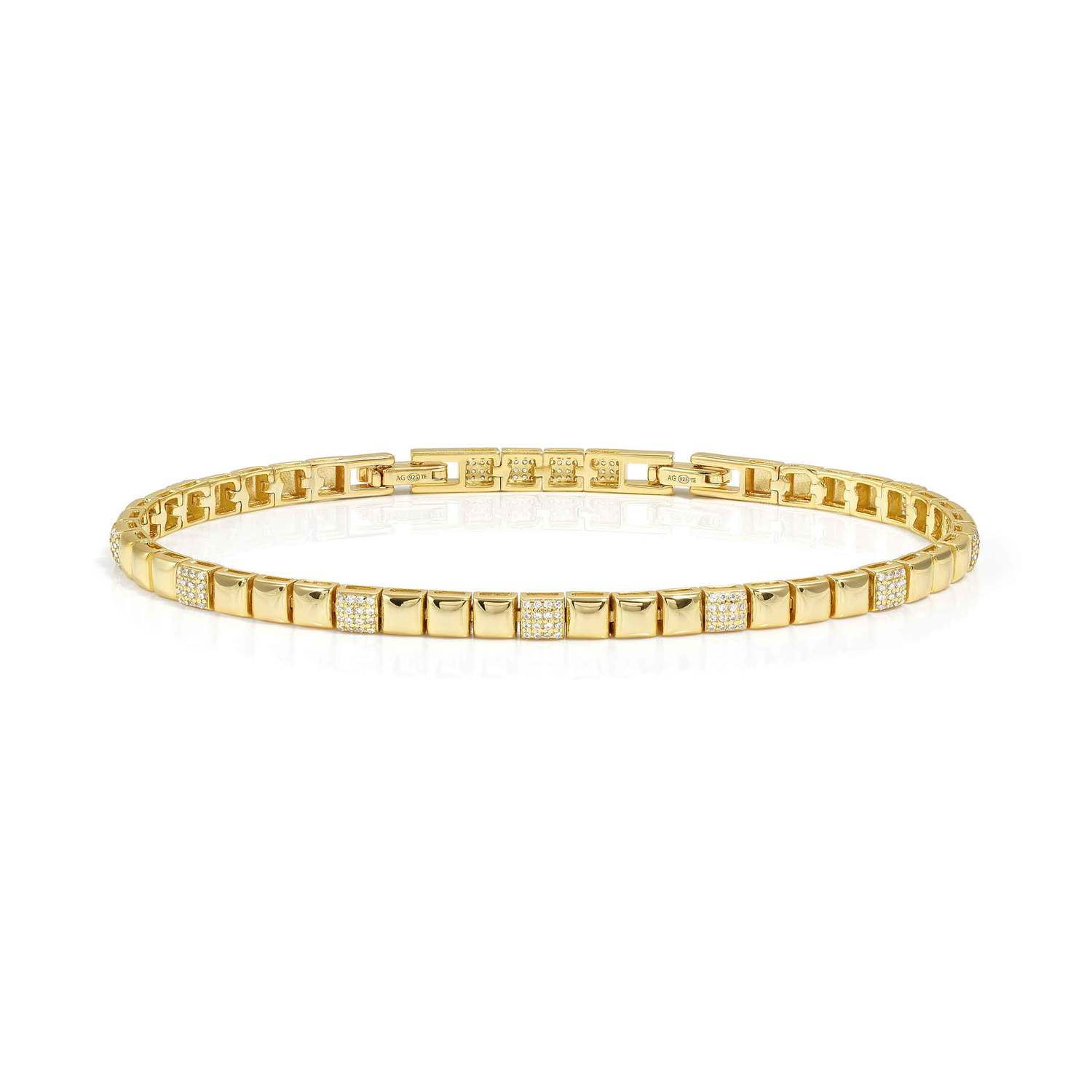 Nomination Enigmatic Shine Square Pavé Bracelet gold finish
