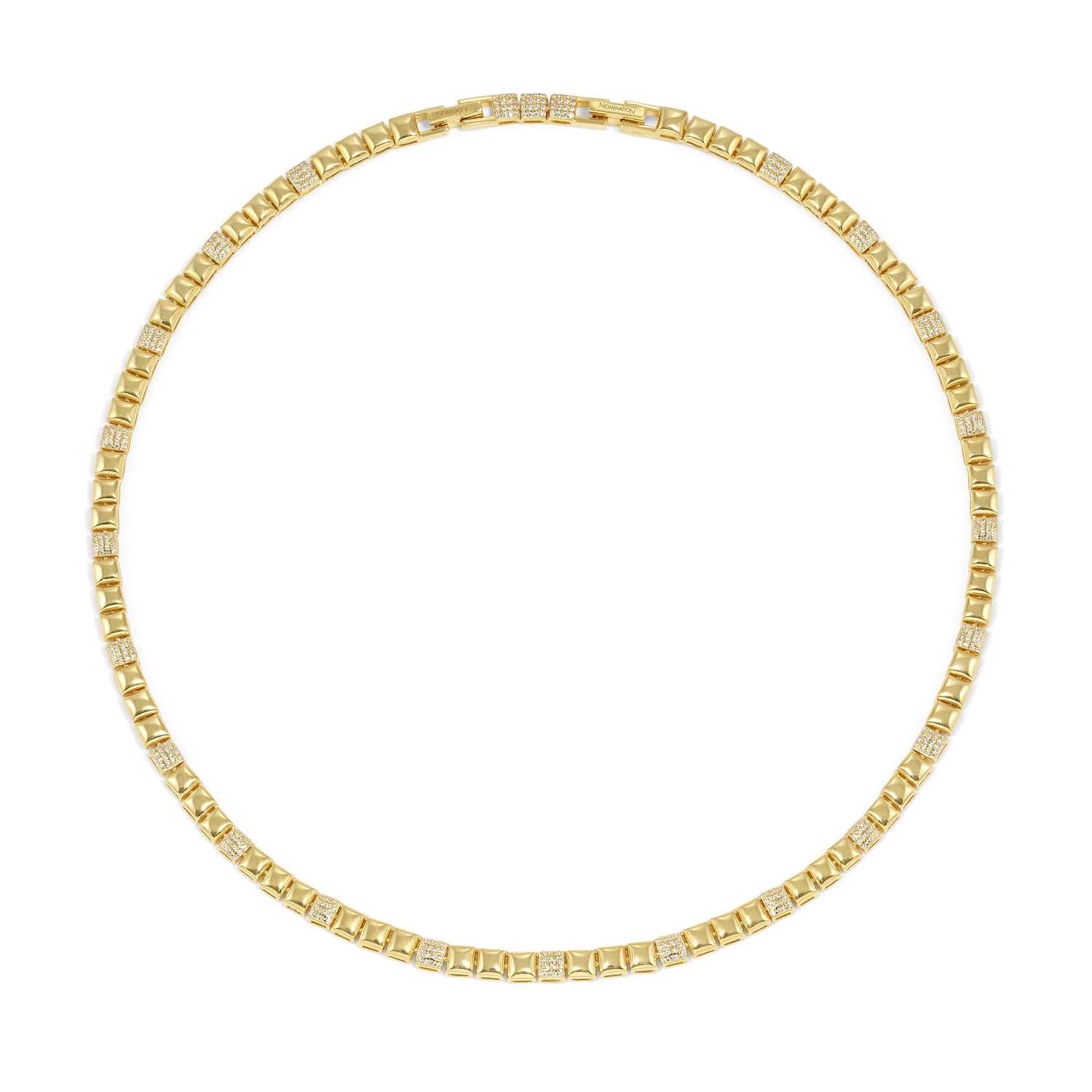 Nomination Enigmatic Shine Square Pavé Necklace gold finish