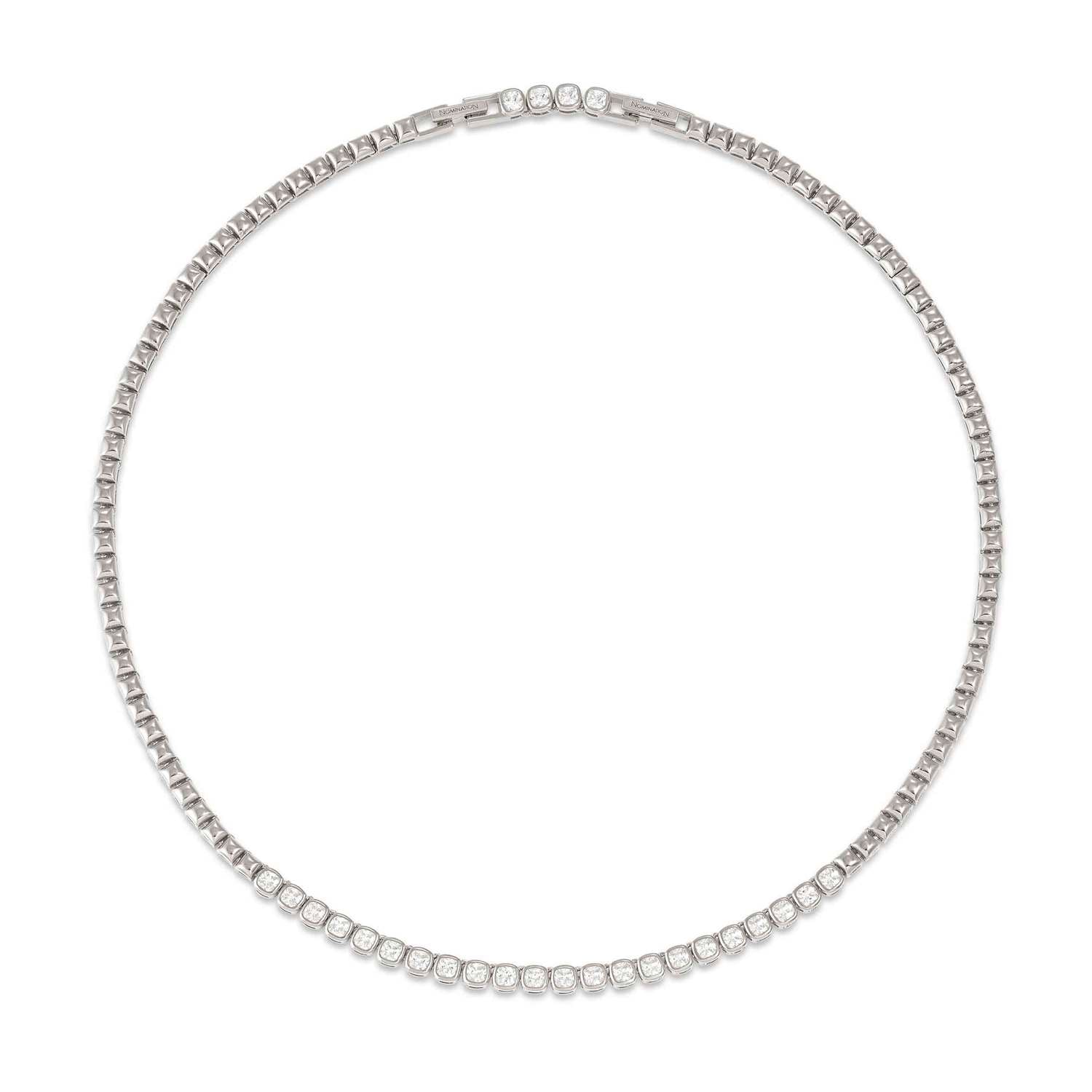 Nomination Enigmatic Shine Square CZ Necklace silver