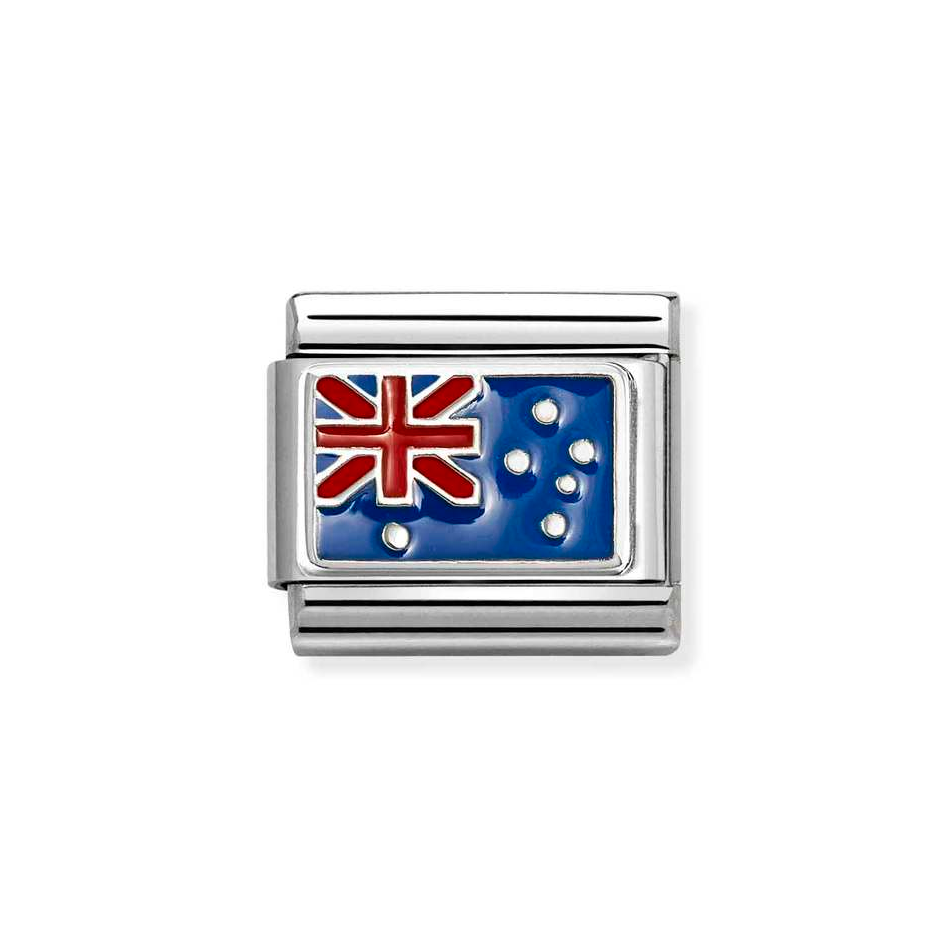 Nomination Classic Link Australia Flag Charm in Silver