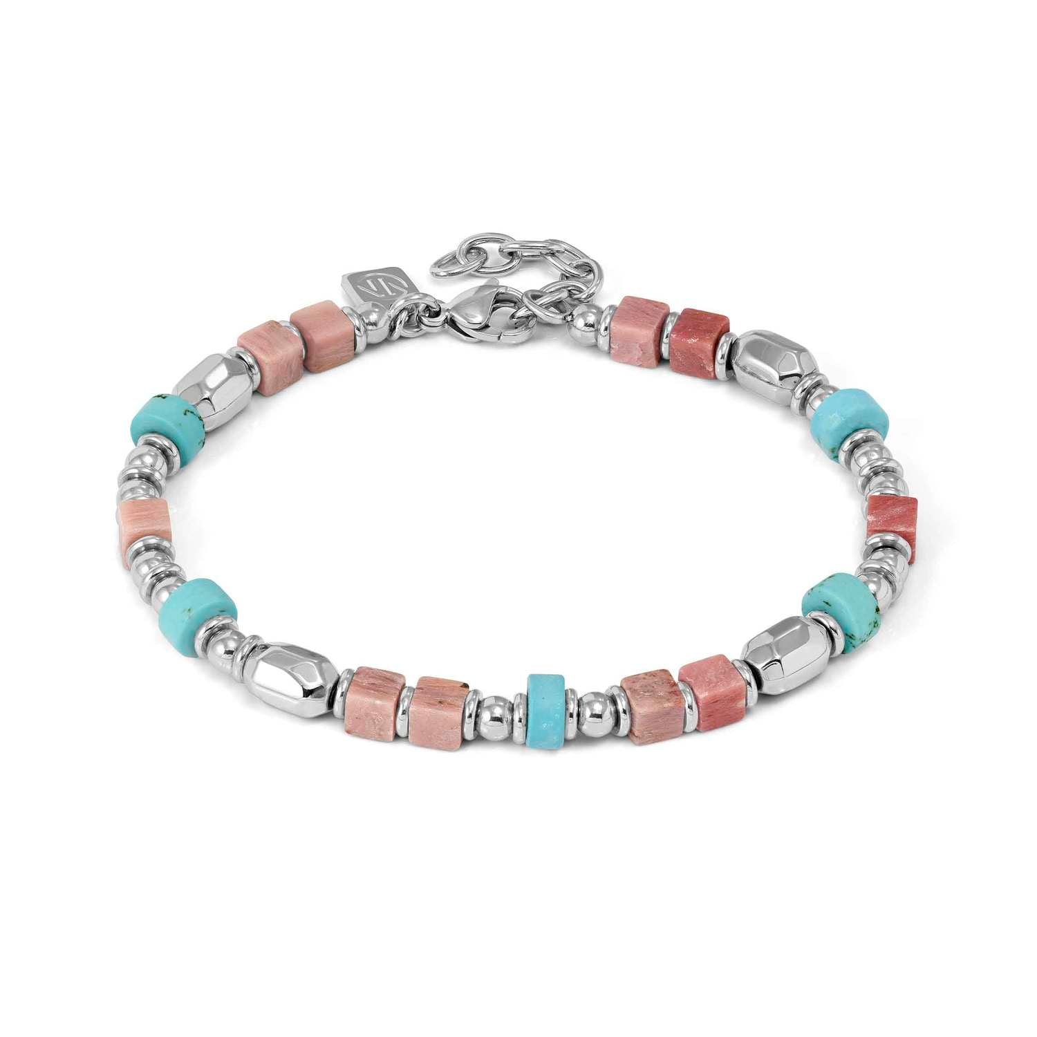 Nomination InstinctStyle Infinity Edition Wide Bracelet Turquoise & Pink Jade