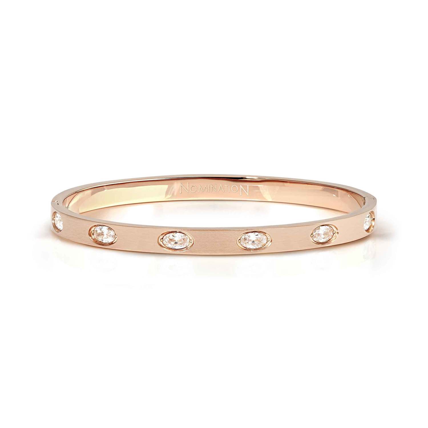 Nomination Pretty Bangles Satin Shine with Oval White Stones