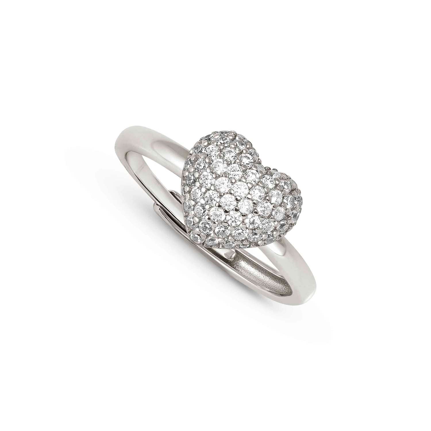 Nomination Life Poetry CZ Pave Heart Ring silver