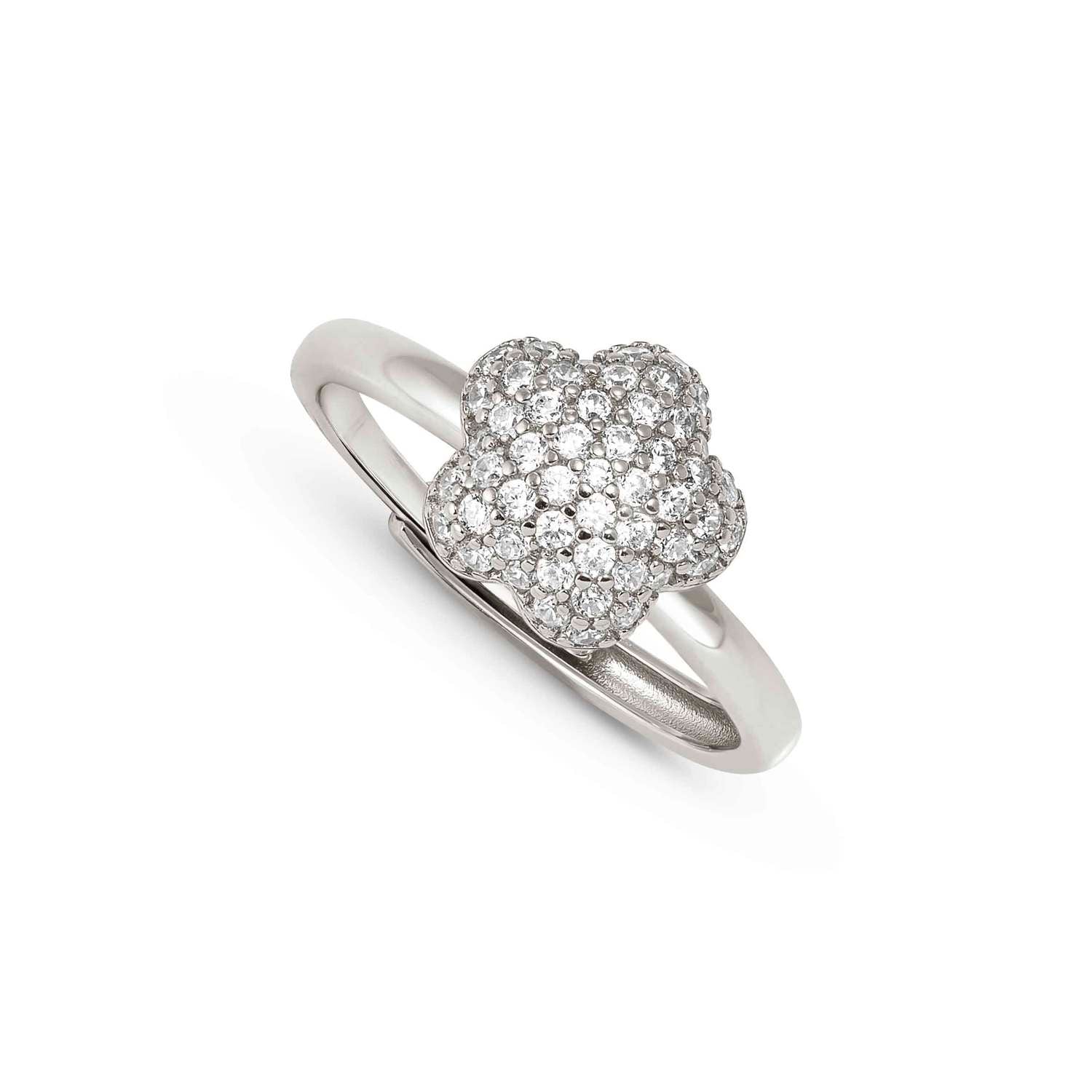 Nomination Life Poetry CZ Pave Flower Ring silver