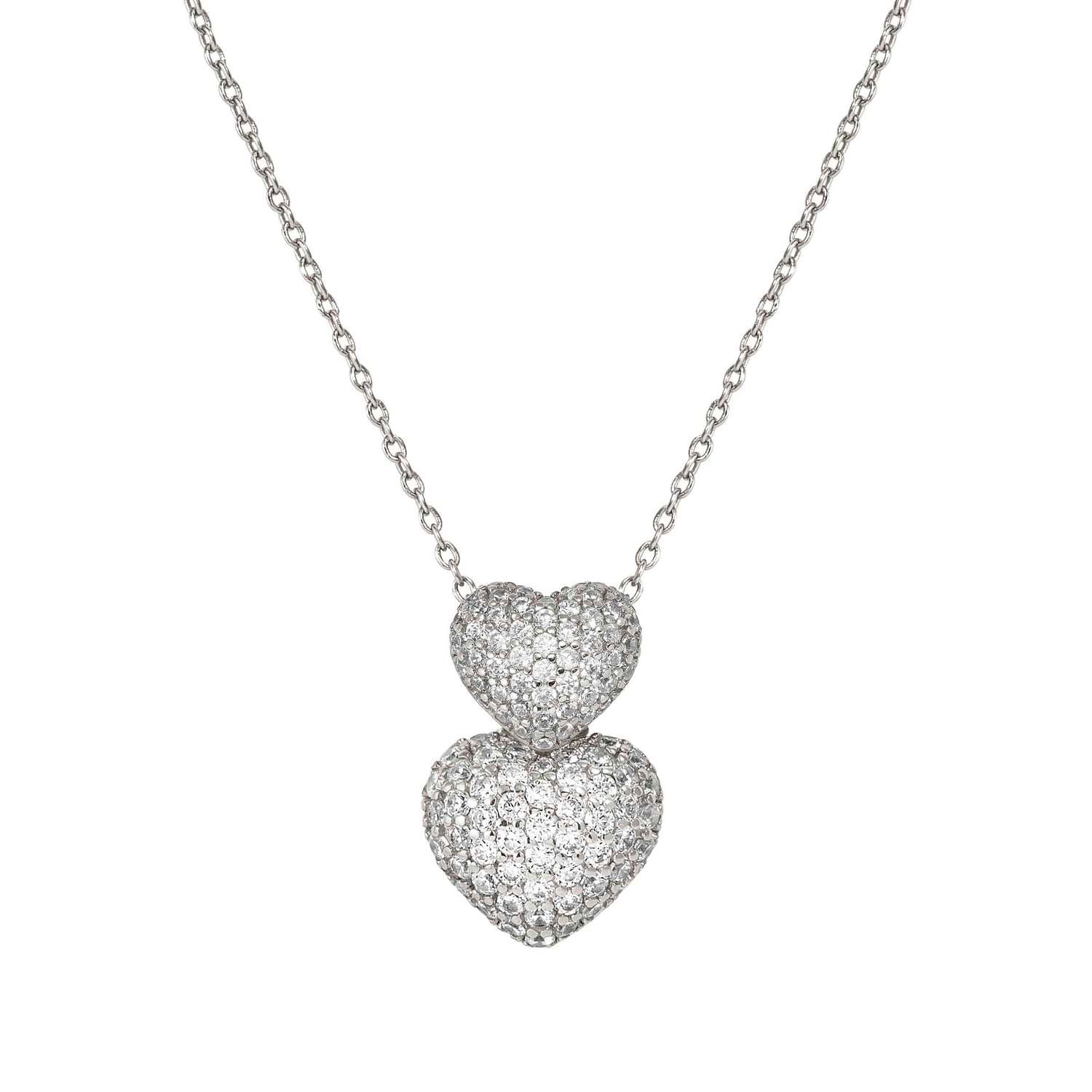 Nomination Life Poetry Double Heart Necklace silver