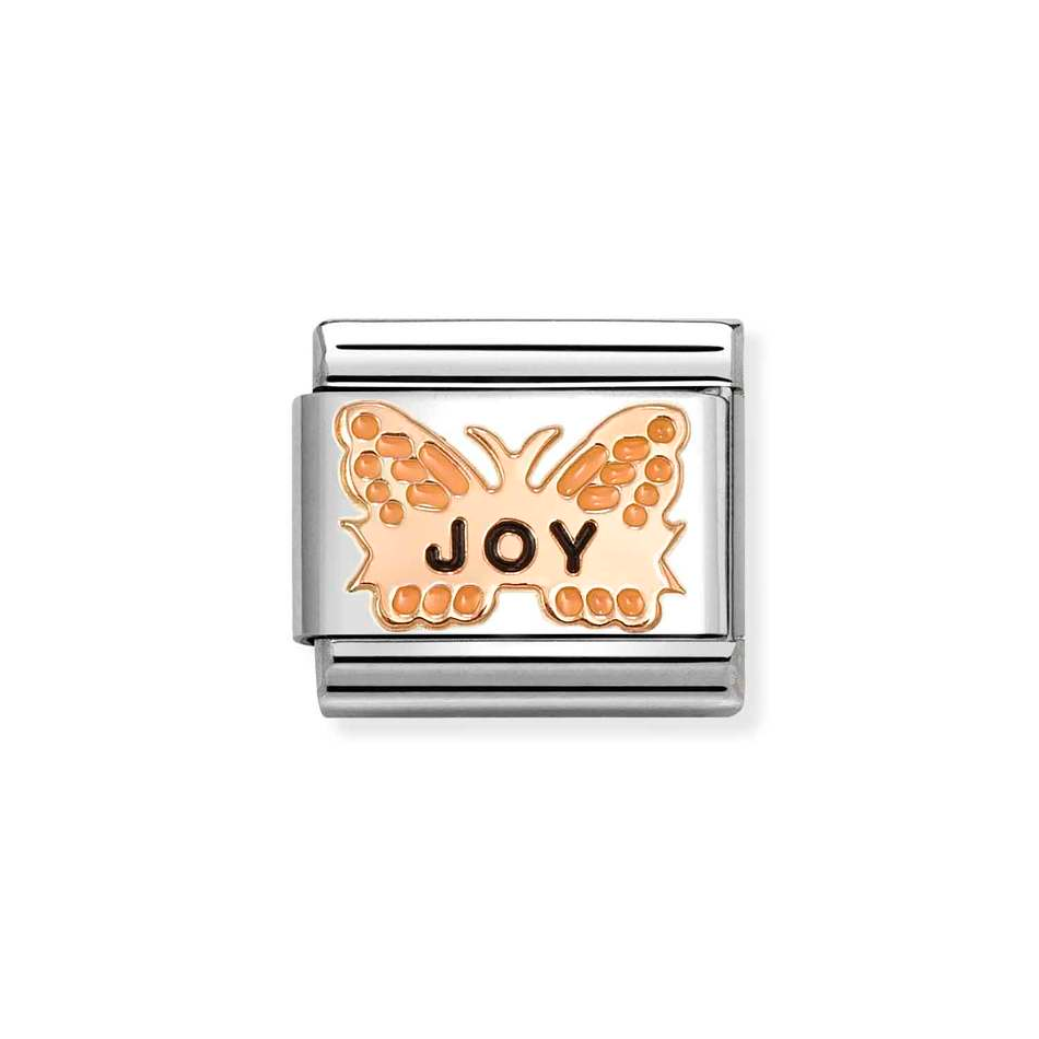 Nomination Classic Link Orange Butterfly JOY in Rose Gold