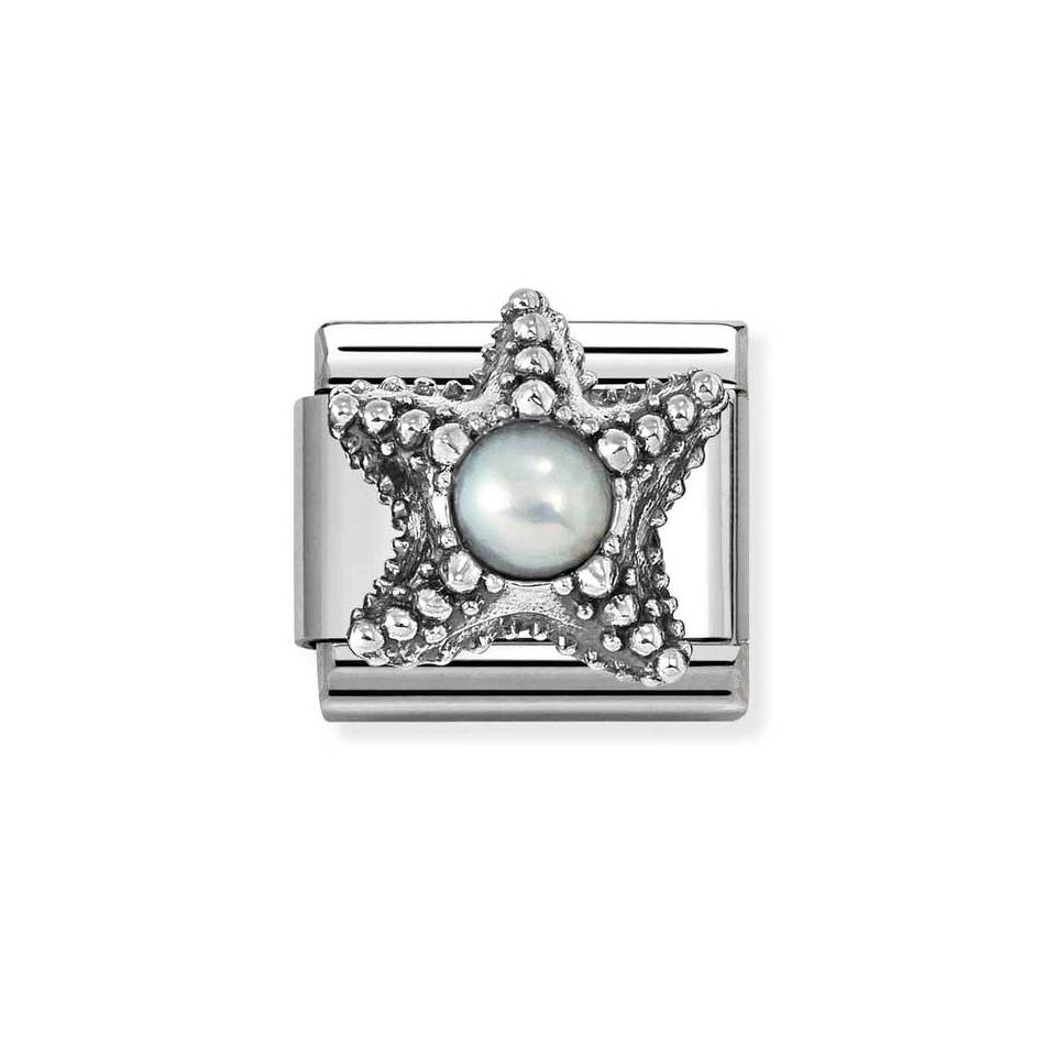 Nomination Classic White Pearl Starfish Charm in Silver