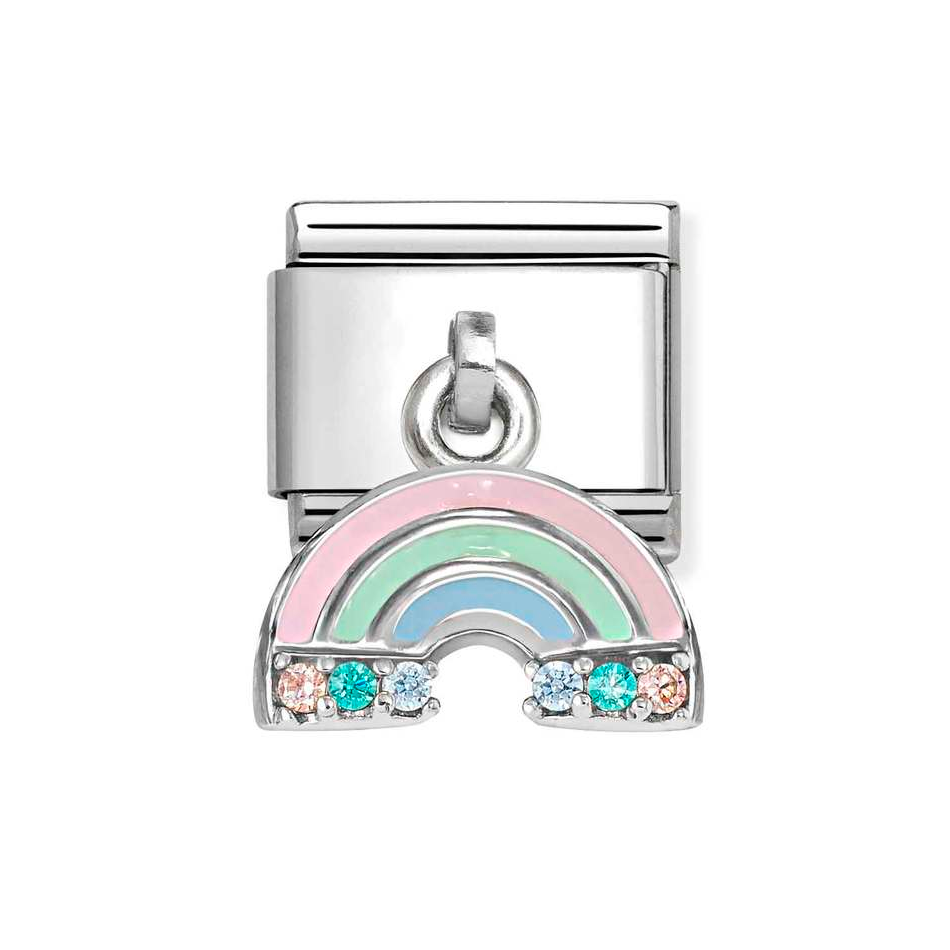 Nomination Classic Link Pendant Rainbow Charm in Silver