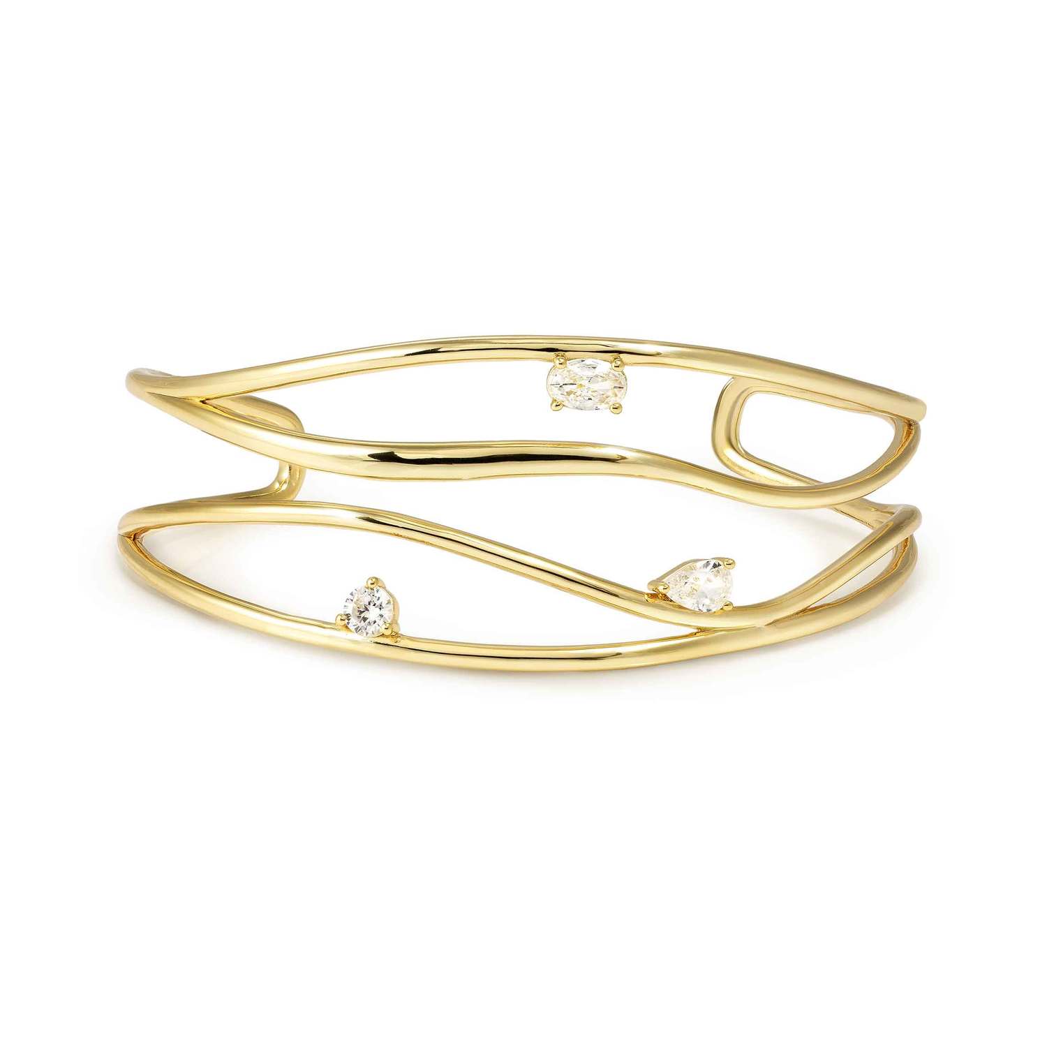 Nomination My Rebel Art Large Bangle Silver with CZ gold