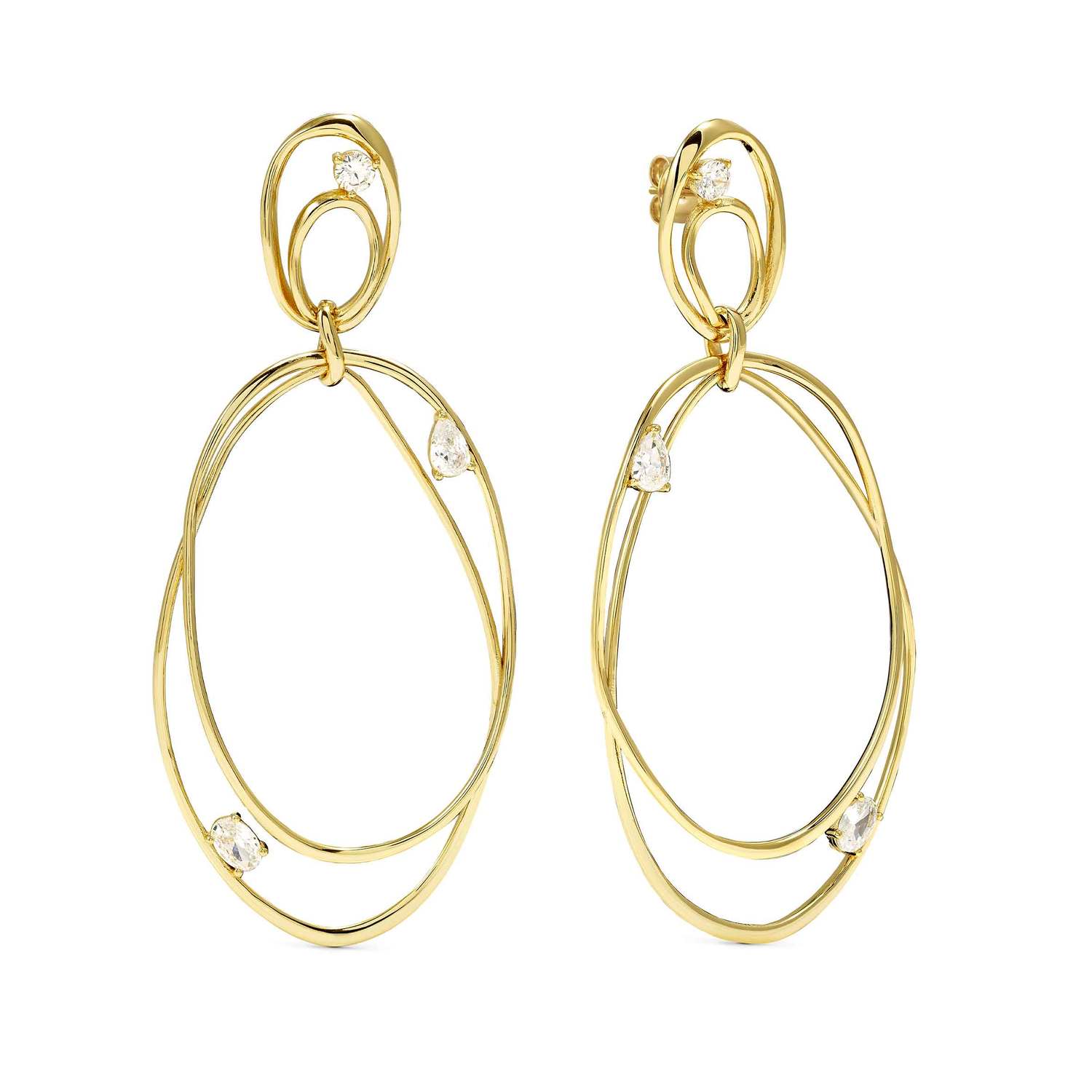 Nomination My Rebel Art Large Oval Drop Earrings gold