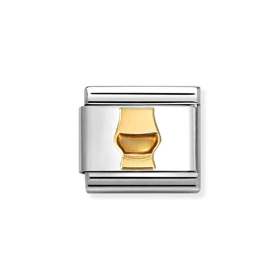 Nomination Classic Link Whiskey Glass Charm in Gold and Enamel