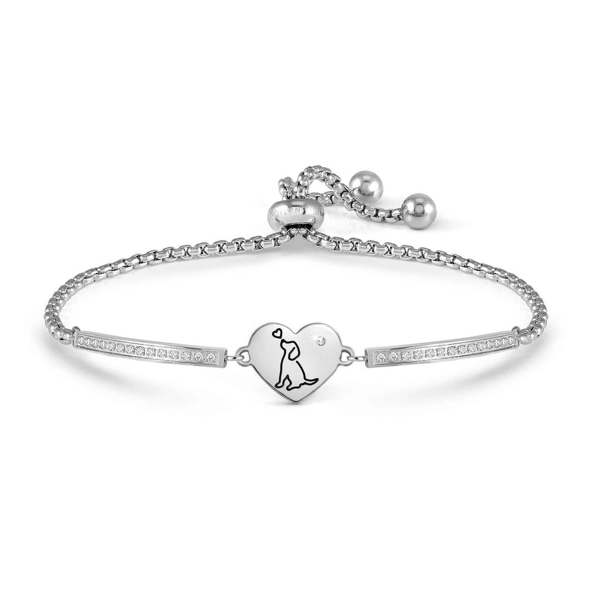 Nomination Milleluci Beloved Edition Heart Engraved Dog Bracelet silver