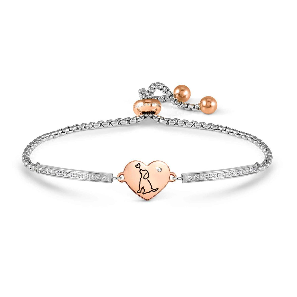 Nomination Milleluci Beloved Edition Heart Engraved Dog Bracelet rose